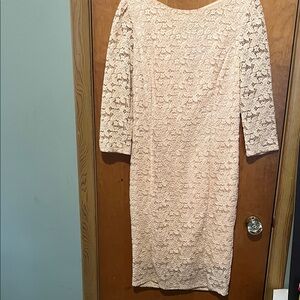 Nikibiki Elegant Lace Long Sleeve Dress in Cream